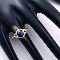 1.73 Ct Oval Mixed Cut Natural Sapphire 14K Gold Ring
