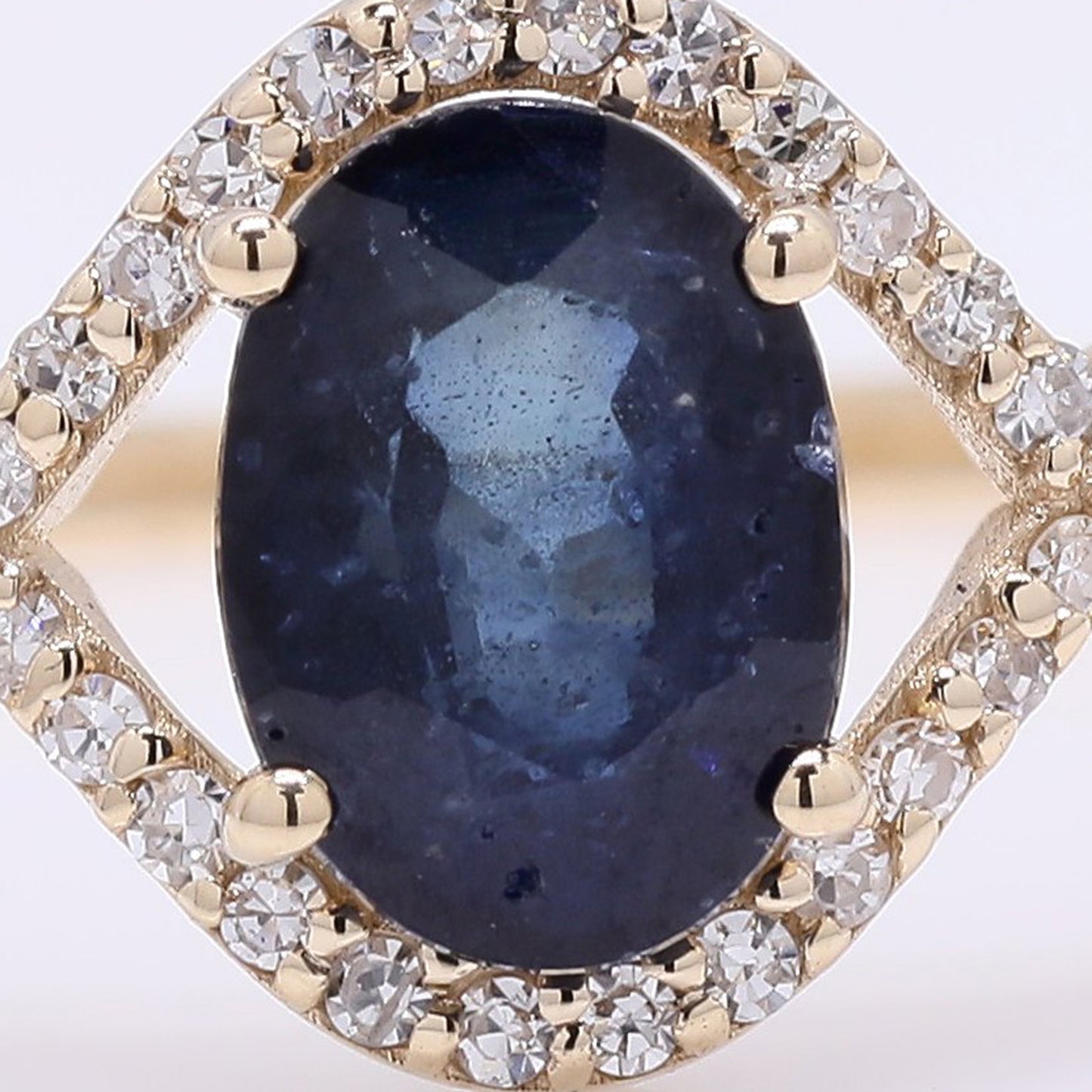 1.32 Ct Oval Mixed Cut Natural Sapphire 14K Gold Ring
