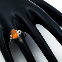 1.34 Ct Oval Mixed Cut Natural Fire Opal 950 Platinum Earrings