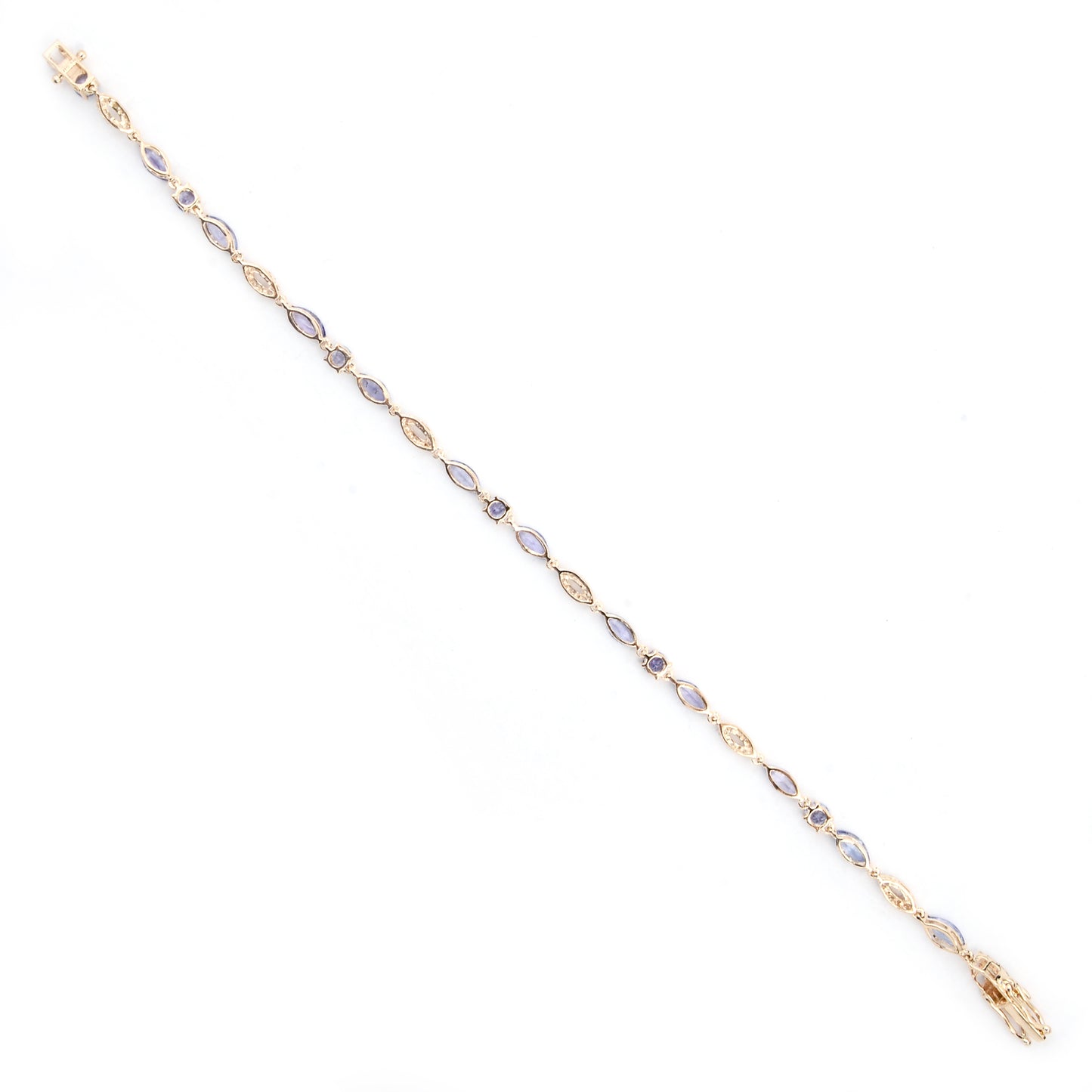 3.33 Ct Marquise Tanzanite 14K Gold Bracelet