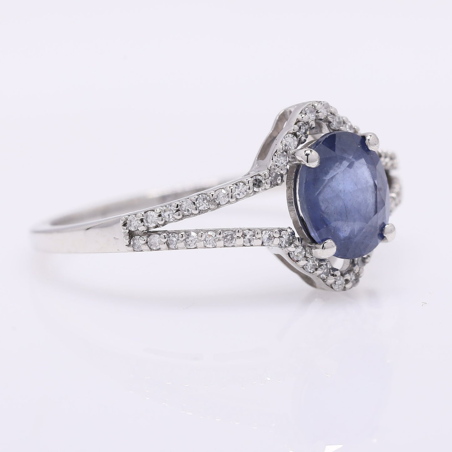 1.71 Ct Oval Mixed Cut Natural Sapphire 950 Platinum Ring