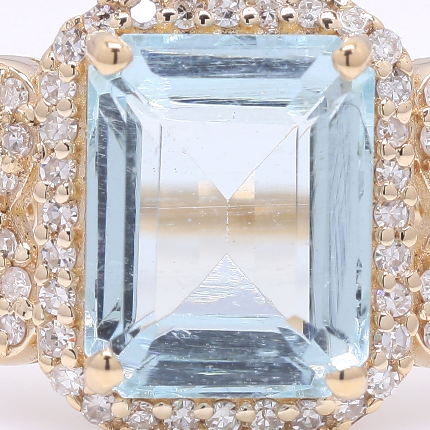 2.27 Ct Octagon Step Cut Natural Aquamarine 14K Gold Ring
