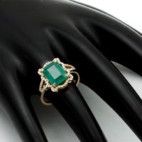 2.78 Ct Octagon Natural Emerald 14K Gold Ring