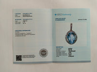 2.49 Ct Oval Mixed Cut Natural Aquamarine 14K Gold Pendant