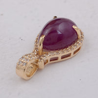 3.85 Ct Pear Ruby 9K Gold Pendant