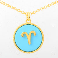 7.78 Ct Round Turquoise 925 Sterling Silver Pendant