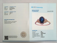 2.24 Ct Oval Mixed Cut Natural Sapphire 14K Gold Ring