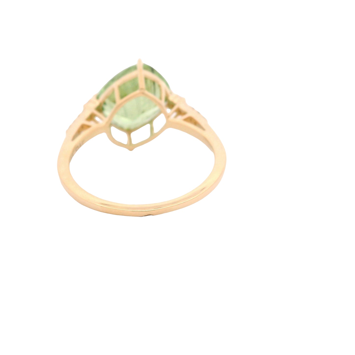 4.25 Ct Cushion Peridot 14K Gold Ring