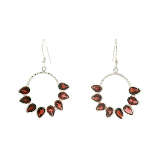 8.60 Ct Garnet 925 Sterling Silver Earrings