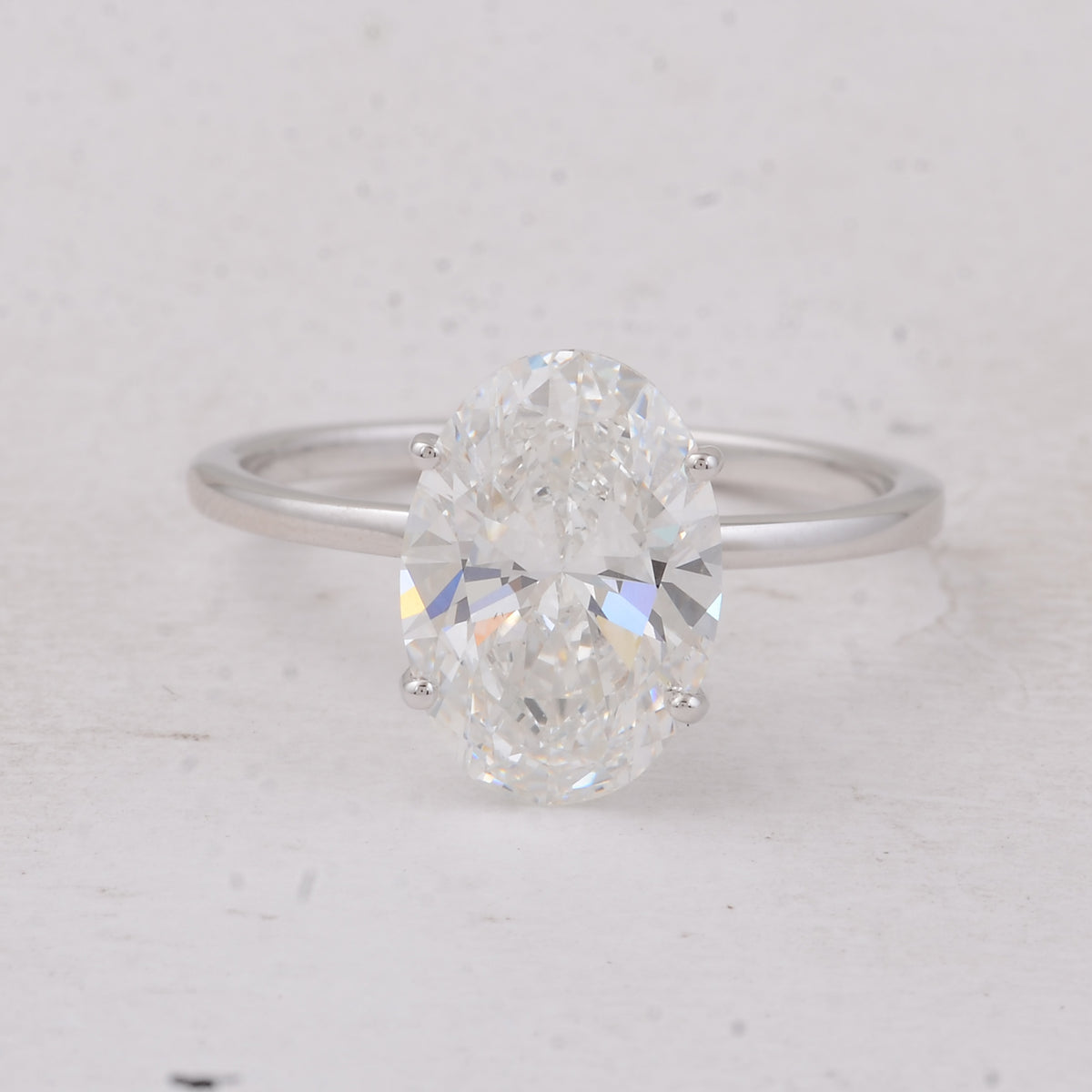 3.07 Carats Lab Grown Diamond 14K Gold Ring