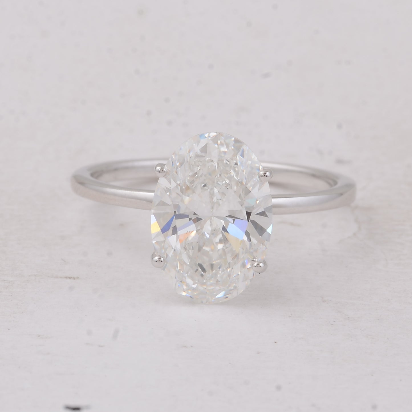 3.07 Carats Lab Grown Diamond 14K Gold Ring