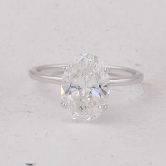 3.07 Carats Lab Grown Diamond 14K Gold Ring