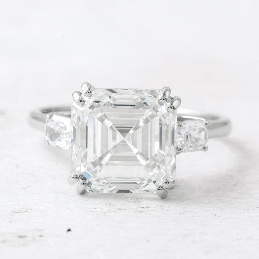 5.68 Ct Asscher Lab Grown Diamond 950 Platinum Ring