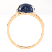 5.69 Ct Heart Cabochon Natural Sapphire 14K Gold Ring