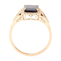 3.07 Ct Octagon Natural Sapphire 14K Gold Ring