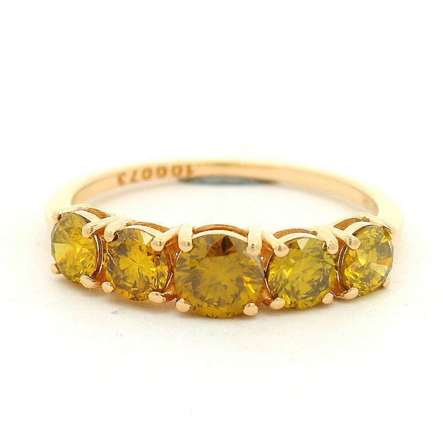 1.23 Ct Round Yellow Diamond 14K Gold Ring