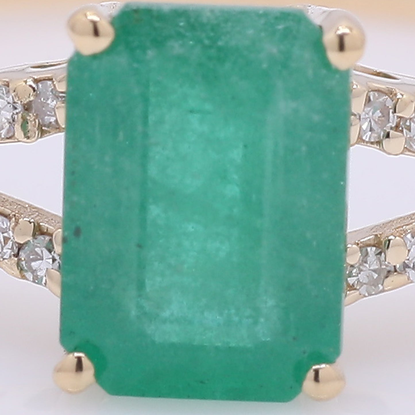 1.14 Ct Octagon Step Cut Natural Emerald 14K Gold Ring