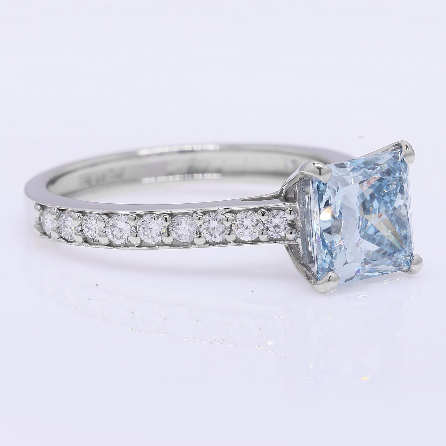 2.82 Ct Princess Cut Lab Grown Diamond 950 Platinum Ring