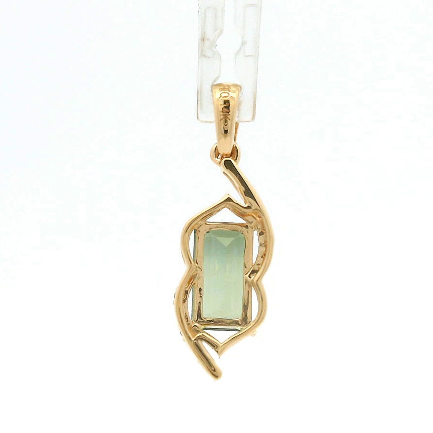 1.37 Ct Baguette Tourmaline 14K Gold Pendant