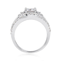 1.55 ct. t.w. Moissanite Evil Eye Ring in Sterling Silver. Size 6