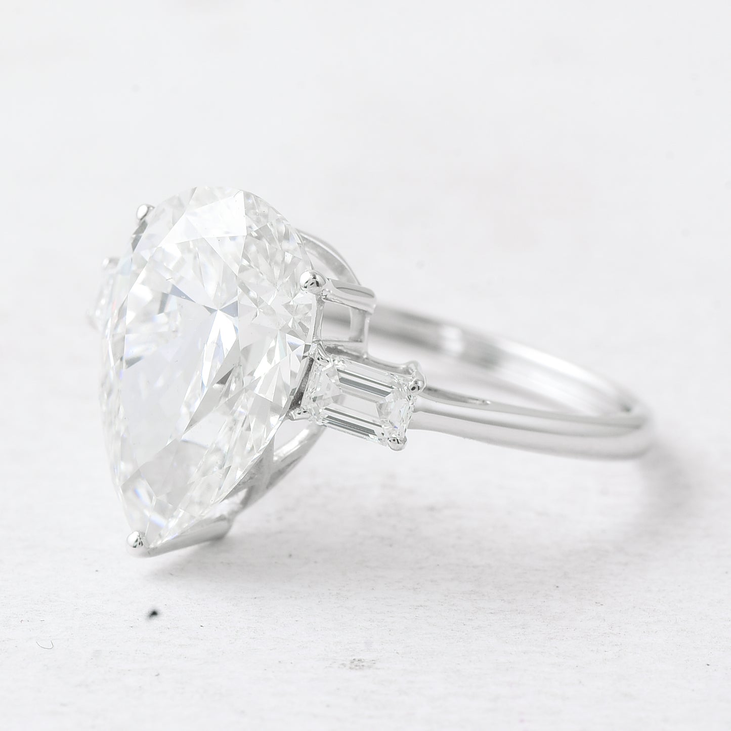 5.12 Ct Pear Lab Grown Diamond 14K Gold Ring
