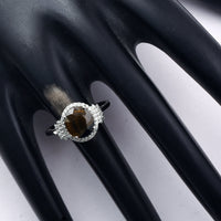 3.05 Ct Oval Mixed Cut Natural Bi-Coloured Sapphire 950 Platinum Ring