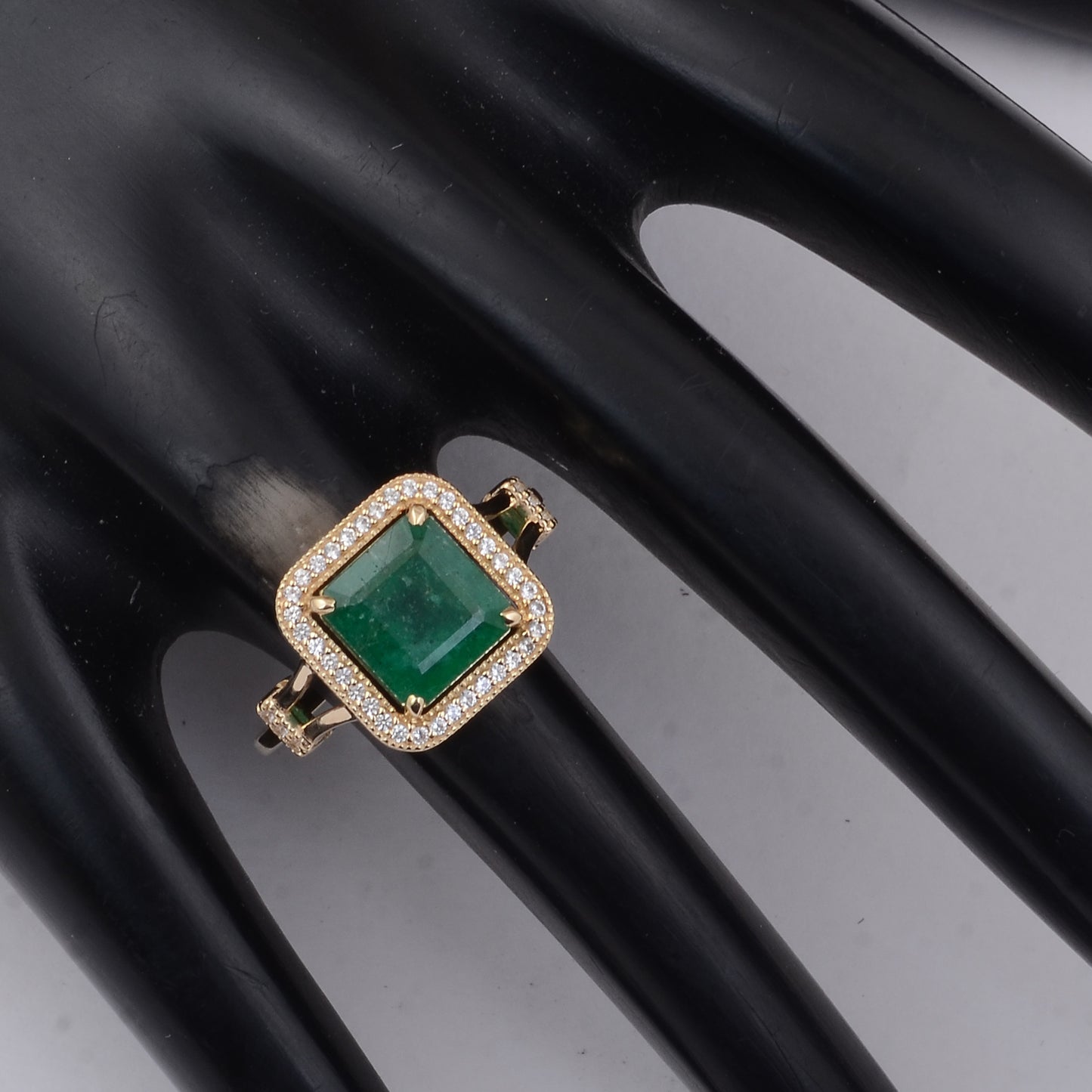 2.17 Ct Octagon Emerald 9K Gold Ring