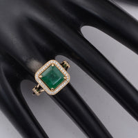 2.17 Ct Octagon Emerald 9K Gold Ring