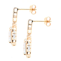 2.74 Ct Octagon Step Cut Natural Aquamarine 14K Gold Earrings