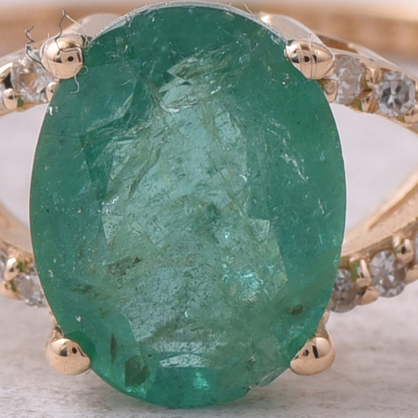 1.31 Ct Oval Natural Emerald 14K Gold Ring