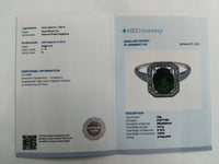2.82 Ct Oval Mixed Cut Natural Green Sapphire 950 Platinum Ring