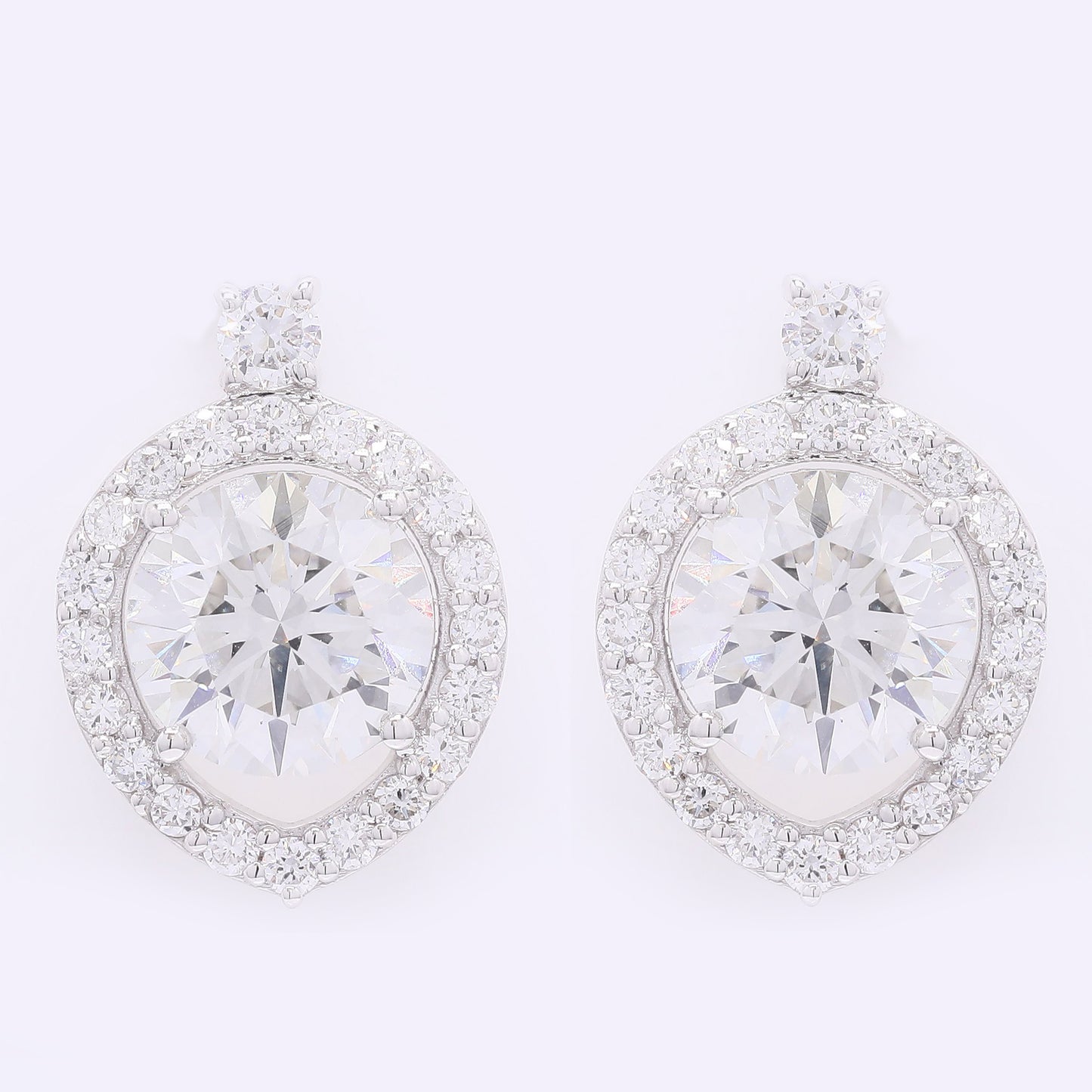 3.83 Carats Lab Grown Diamond 14K Gold Earrings