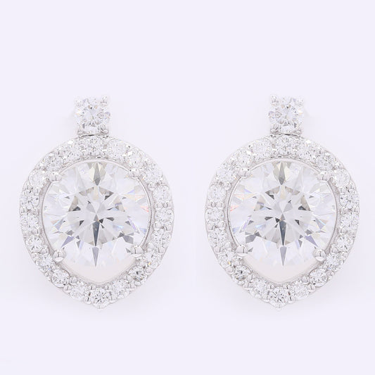 3.83 Carats Lab Grown Diamond 14K Gold Earrings