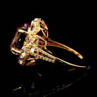 9.93 Ct Oval Kunzite 14K Gold Ring