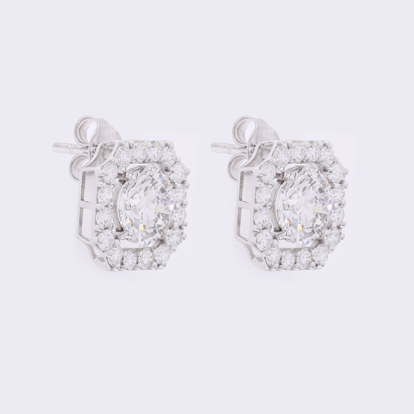 4.16 Carats Lab Grown Diamond 14K Gold Earrings