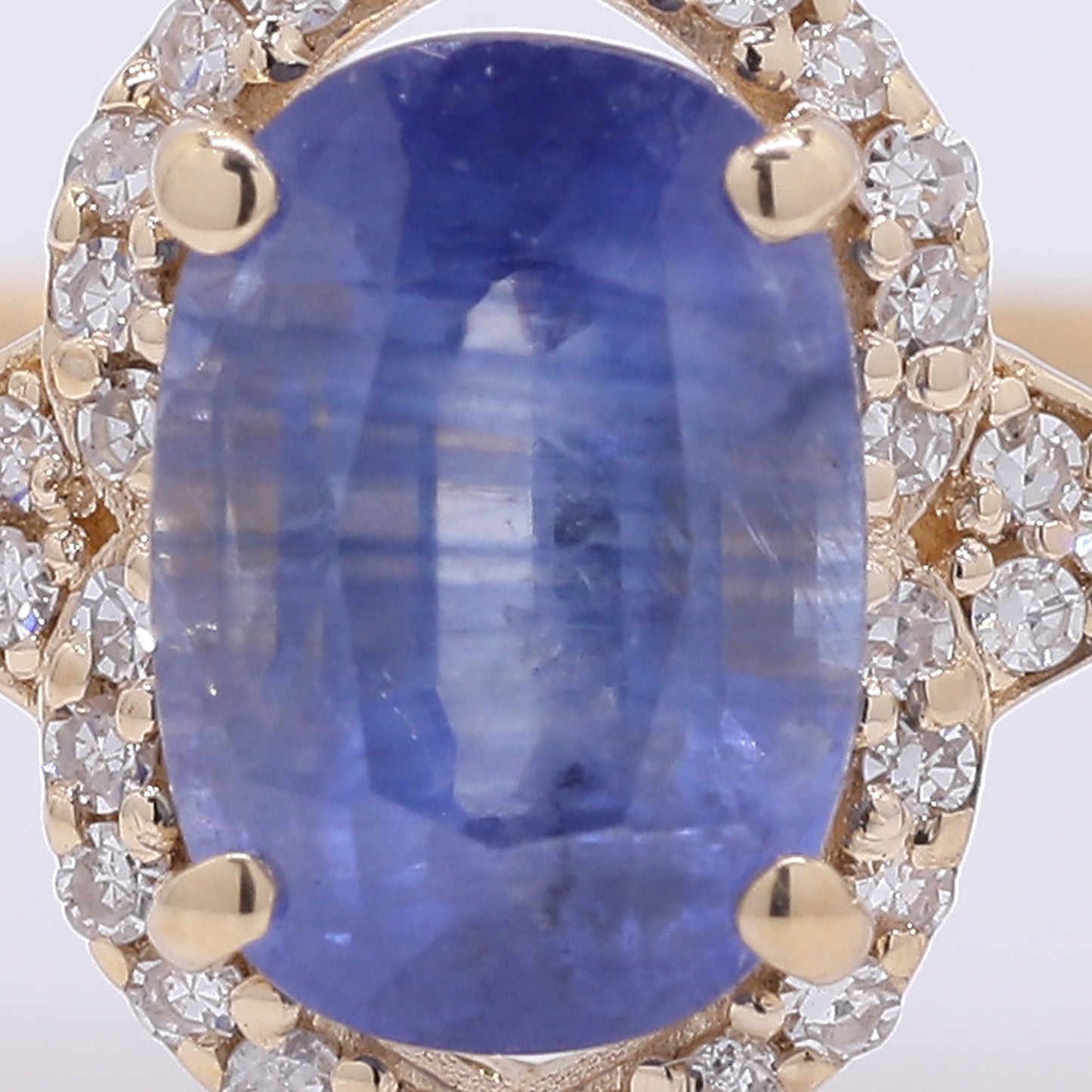 1.77 Ct Cushion Mixed Cut Natural Sapphire 14K Gold Ring