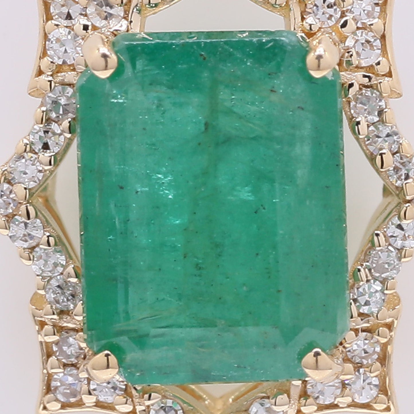 2.22 Ct Octagon Step Cut Natural Emerald 14K Gold Pendant