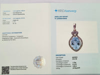 2.70 Ct Oval Mixed Cut Natural Aquamarine 14K Gold Pendant