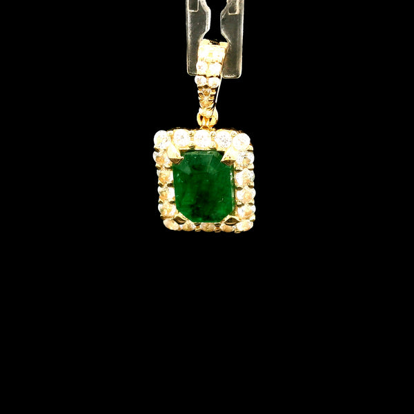 1.30 Ct Octagon Emerald 14K Gold Pendant