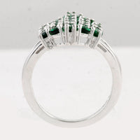 3.40 Ct Oval Created Glass Emerald 925 Sterling Silver Ring
