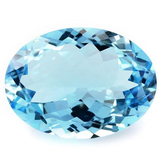 29.80 Carats Blue Topaz Oval Loose Gemstone