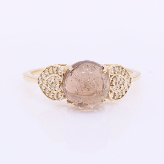 2.36 Ct Round Mixed Cut Natural Tourmaline 14K Gold Ring