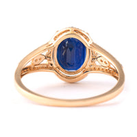 2.44 Ct Oval Mixed Cut Natural Sapphire 14K Gold Ring