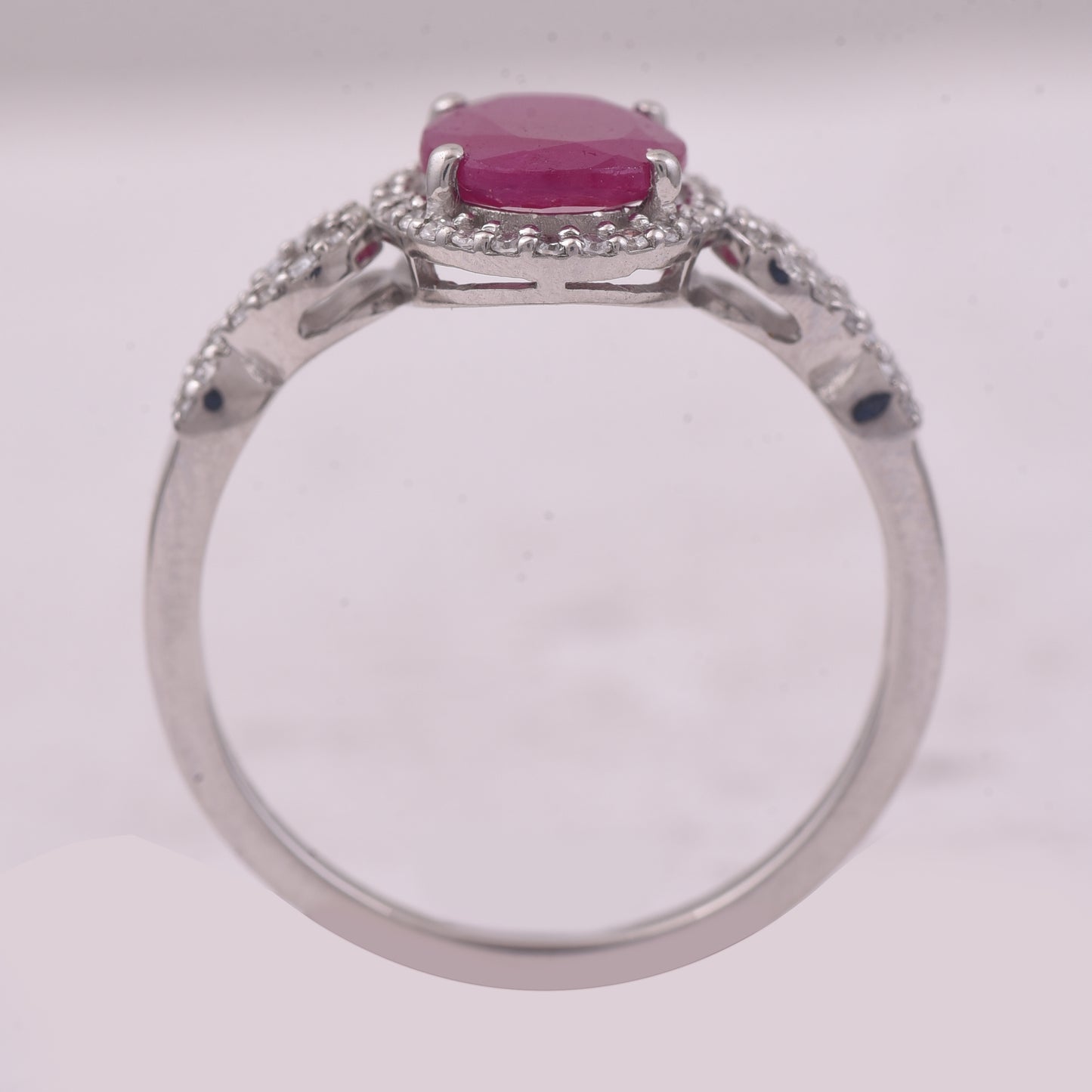 1.55 Ct Oval Mixed Cut Natural Ruby 950 Platinum Ring