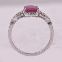 1.55 Ct Oval Mixed Cut Natural Ruby 950 Platinum Ring