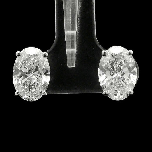 4.05 Carats Lab Grown Diamond 14K Gold Earrings