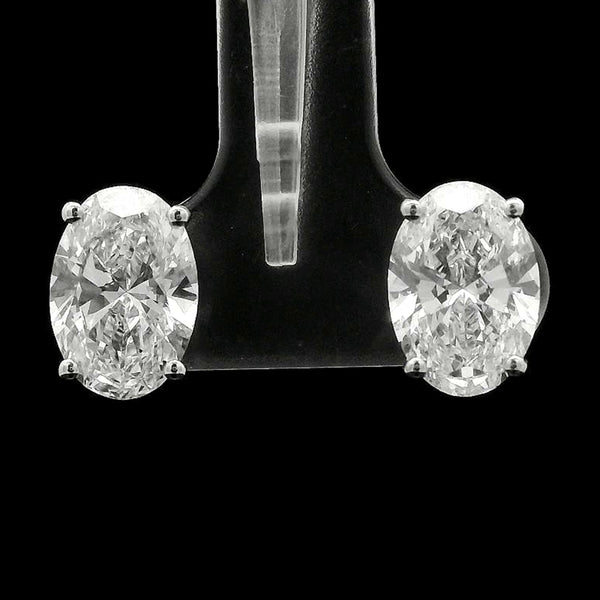 4.05 Carats Lab Grown Diamond 14K Gold Earrings