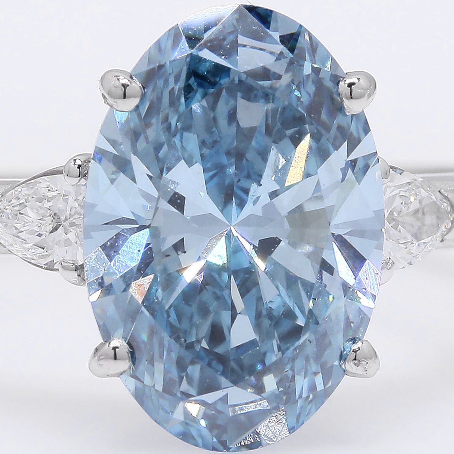 3.47 Ct Oval Brilliant Lab Grown Diamond 950 Platinum Ring