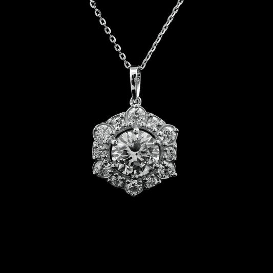 2.14 Carats Lab Grown Diamond 14K Gold Pendant