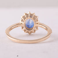 1.80 Ct Oval Sapphire 9K Gold Ring